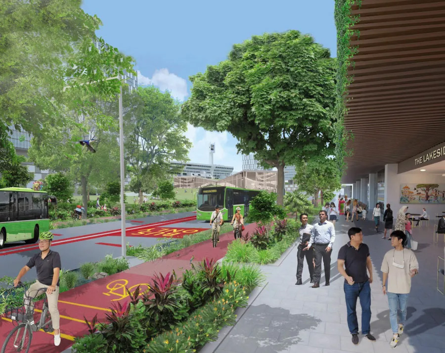 Artist’s impression of a Transit Priority Corridor within the new JLD precinct