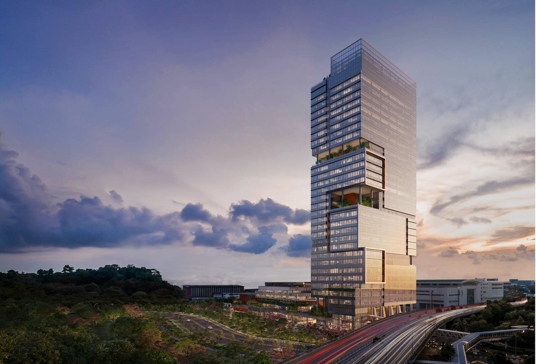 Labrador Tower wide angle at sunset