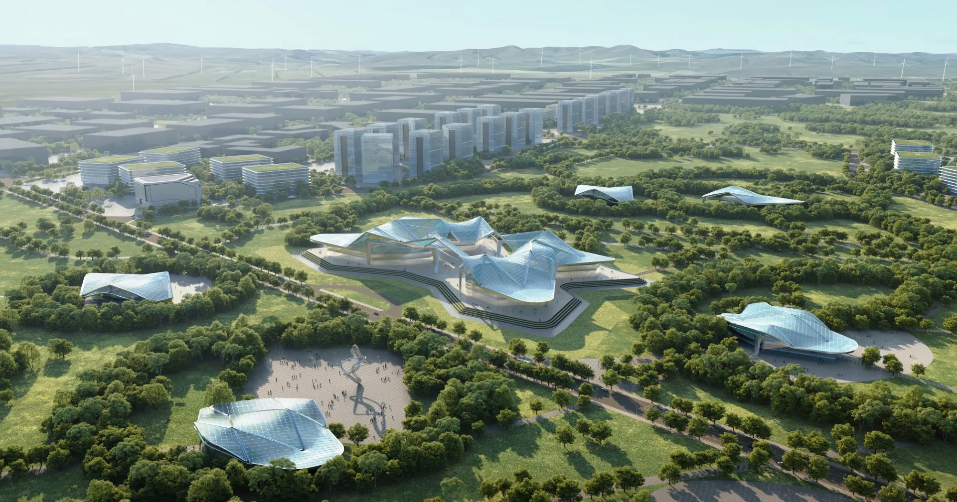 Green space in industrial park